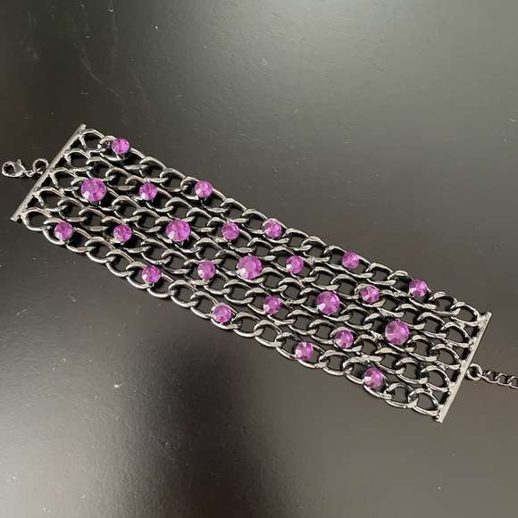 Bracelet with purple stones - Picture 2 of 2